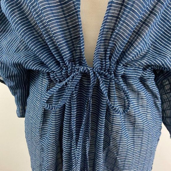 NWT TREASURE & BOND Blue Pinstripe Long Open Tie Cardigan (O/S) - Picture 4 of 9